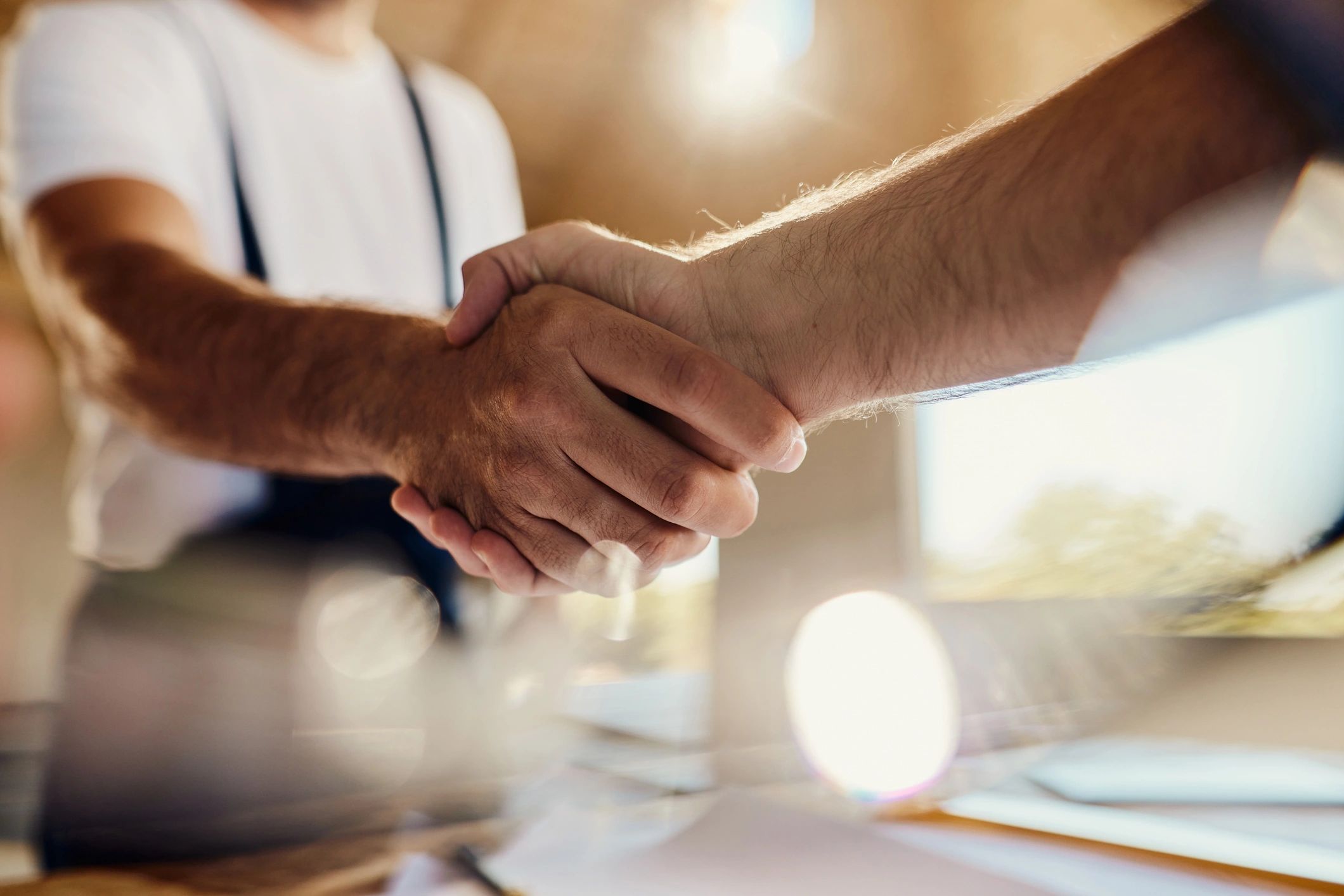 Handshake symbolizing partnership and support